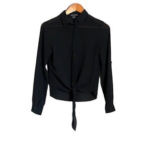 3 for $30! American dream sheer black tie blouse‎